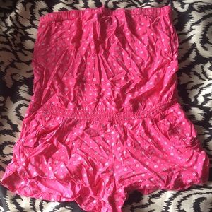 Abercrombie pink strapless romper